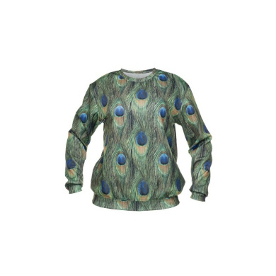 Bluzy Bluza Oversize Fullprint PEACOCK Pawie pióra Unisex