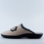 Damskie kapcie z naturalnego filcu wełnianego z kwiatkiem – Naturfeet PBK4GR Szare Bambosze Premium