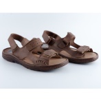 Skórzane sandały męskie brązowe – wygodne sandały letnie z regulowanymi paskami Naturfeet SM1DBR