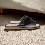 Damskie skórzane kapcie Naturfeet PKO12 na rzep – idealne na haluksy i wysokie podbicie