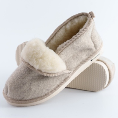 Ciepłe kapcie z filcu i wełny Naturfeet PBK2BE - komfortowe bambosze beżowe