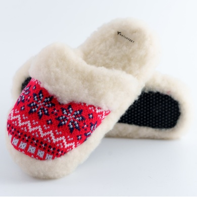 Wełniane kapcie damskie Naturfeet PBK1RE niebieskie bambosze