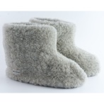 Ciepłe kapcie z naturalnej wełny unisex – Naturfeet BU1GR bambosze wełniane jasny szary