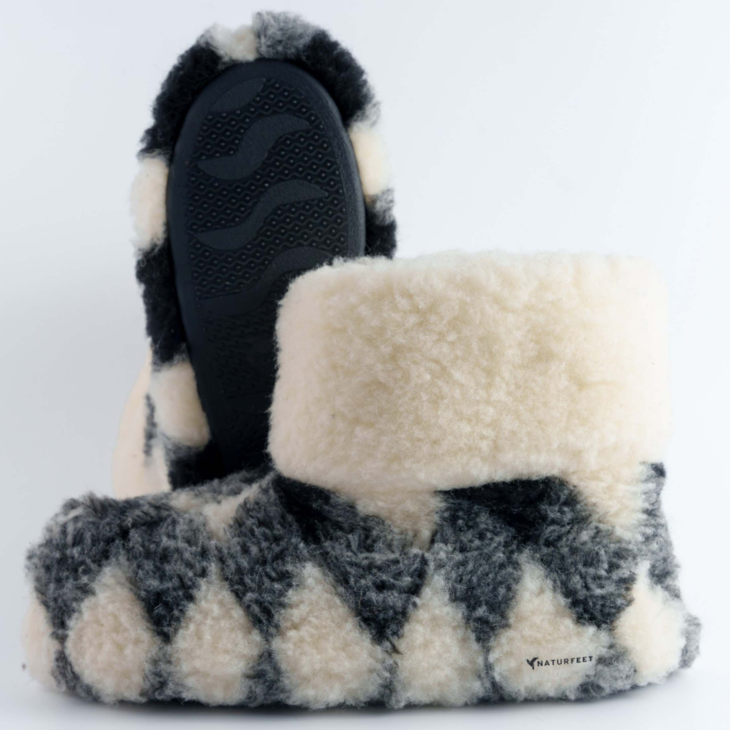 Wełniane kapcie-booty Naturfeet BU3 unisex – ciepłe miłe w dotyku bambosze