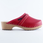 Damskie CzerwonE Chodaki Naturfeet DKC2RE ze Skóry Naturalnej na Drewnianym Obcasie - Zdrowie i Ponadczasowość