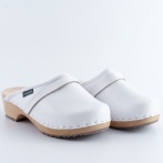 Damskie Białe Chodaki Naturfeet DKC2WH ze Skóry Naturalnej na Drewnianym Obcasie - Zdrowie i Ponadczasowość