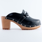 Damskie Chodaki Naturfeet DH10BL z Naturalnej Skóry z Ozdobnym Łańcuchem – Styl i Jakość - Czarne