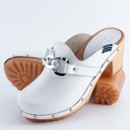 Damskie Chodaki Naturfeet DH10WH z Naturalnej Skóry z Ozdobnym Łańcuchem – Styl i Jakość - Białe