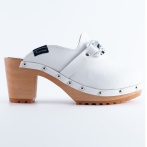 Damskie Chodaki Naturfeet DH10WH z Naturalnej Skóry z Ozdobnym Łańcuchem – Styl i Jakość - Białe