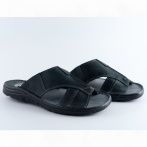 Męskie Klapki Skórzane Naturefeet Czarne – Komfortowe Letnie Obuwie KMO1BL