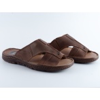 Męskie Klapki Skórzane Naturefeet ciemnobrązowe – Komfortowe Letnie Obuwie KMO1DBR