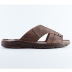 Męskie Klapki Skórzane Naturefeet ciemnobrązowe – Komfortowe Letnie Obuwie KMO1DBR