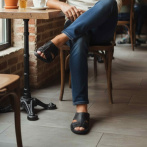 Męskie Klapki Skórzane Naturefeet Czarne – Komfortowe Letnie Obuwie KMO1BL