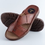 Męskie Klapki Skórzane Naturefeet brązowe – Komfortowe Letnie Obuwie KMO1BR