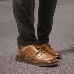 Naturfeet KSM1BR Skórzane Klapki Sandały 2 w 1 Męskie z Zapięciem i Wentylacją – Komfort na Każdy Dzień