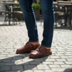 Naturfeet KSM1BR Skórzane Klapki Sandały 2 w 1 Męskie z Zapięciem i Wentylacją – Komfort na Każdy Dzień