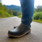 Męskie chodaki medyczne Naturfeet PREMIUM – skóra naturalna, wkładka z drewna topolowego, podeszwa amortyzująca PU MM1BL