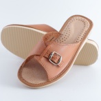 Damskie skórzane kapcie Naturfeet PKO9 – regulowane idealne też na wysokie podbicie