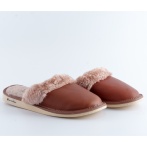 Damskie kapcie ze skóry naturalnej z futerkiem – lekkie i ciepłe – Naturfeet PKW2 ocieplane