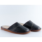 Męskie skórzane kapcie Naturfeet PMC1NA – klasyczne i eleganckie pantofle dla mężczyzn granatowe