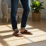 Męskie klapki Naturfeet PMO9 na rzep – kapcie idealne na wysokie podbicie i haluksy