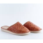 Damskie skórzane kapcie Naturfeet PKC7 – ażurowe, oddychające pantofle domowe z naturalnej skóry