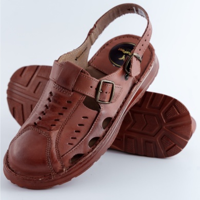 Naturfeet KSM5BR Skórzane Sandały Męskie z Odkrytą Piętą Zakryte Sandały – Wygoda i Przewiewność na Lato