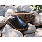 Damskie Czarne Chodaki Naturfeet DKC2BL ze Skóry Naturalnej na Drewnianym Obcasie - Zdrowie i Ponadczasowość