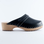 Damskie Czarne Chodaki Naturfeet DKC2BL ze Skóry Naturalnej na Drewnianym Obcasie - Zdrowie i Ponadczasowość