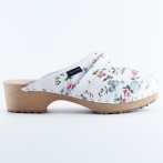 Drewniaki damskie Naturfeet ze skóry naturalnej w kwiaty Zakryte Chodaki DKC5WH