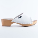 Drewniaki damskie NATURFEET DKO2WH białe – skórzane klapki na drewnianej podeszwie - Piękno i Elegancja