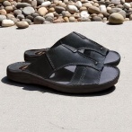 Męskie Klapki Skórzane Naturefeet Czarne – Komfortowe Letnie Obuwie KMO1BL