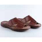 Męskie Klapki Skórzane Naturefeet brązowe – Komfortowe Letnie Obuwie KMO1BR