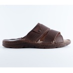 Ciemnobrązowe Klapki Męskie Naturefeet – Letnie Skórzane Obuwie z Antypoślizgową Podeszwą KM02DBR