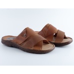 Brązowe Klapki Męskie Naturefeet – Letnie Skórzane Obuwie z Antypoślizgową Podeszwą KMO2BR