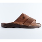 Brązowe Klapki Męskie Naturefeet – Letnie Skórzane Obuwie z Antypoślizgową Podeszwą KMO2BR