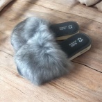 Luksusowe kapcie damskie z futrem – Ręcznie robione skórzane klapki – Ciepłe i miękkie pantofle domowe Natufeet PKO6GR