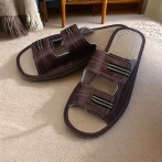 Męskie klapki Naturfeet PMO9 na rzep – kapcie idealne na wysokie podbicie i haluksy