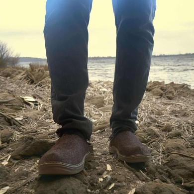 Męskie kapcie z filcu Naturfeet PMW9BR - zdjecie 2