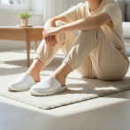 Skórzane klapki medyczne białe Komfortowe pantofle z naturalnej skóry z perforacją Naturfeet MPK2WH