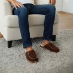 Męskie kapcie Naturfeet PMW8 – skórzane z wełnianym wnętrzem