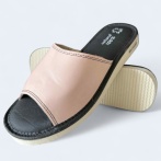 Damskie klapki skórzane Naturfeet PKO2PI pantofle premium pudrowy róż