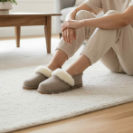 Ciepłe kapcie z filcu i wełny Naturfeet PBK2BR - komfortowe bambosze brązowe