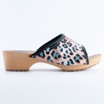Artystyczne klapki na drewnianej podeszwie NATURFEET Kolorowe drewniaki damskie DKO6PA