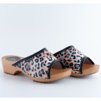 Artystyczne klapki na drewnianej podeszwie NATURFEET Kolorowe drewniaki damskie DKO6PA