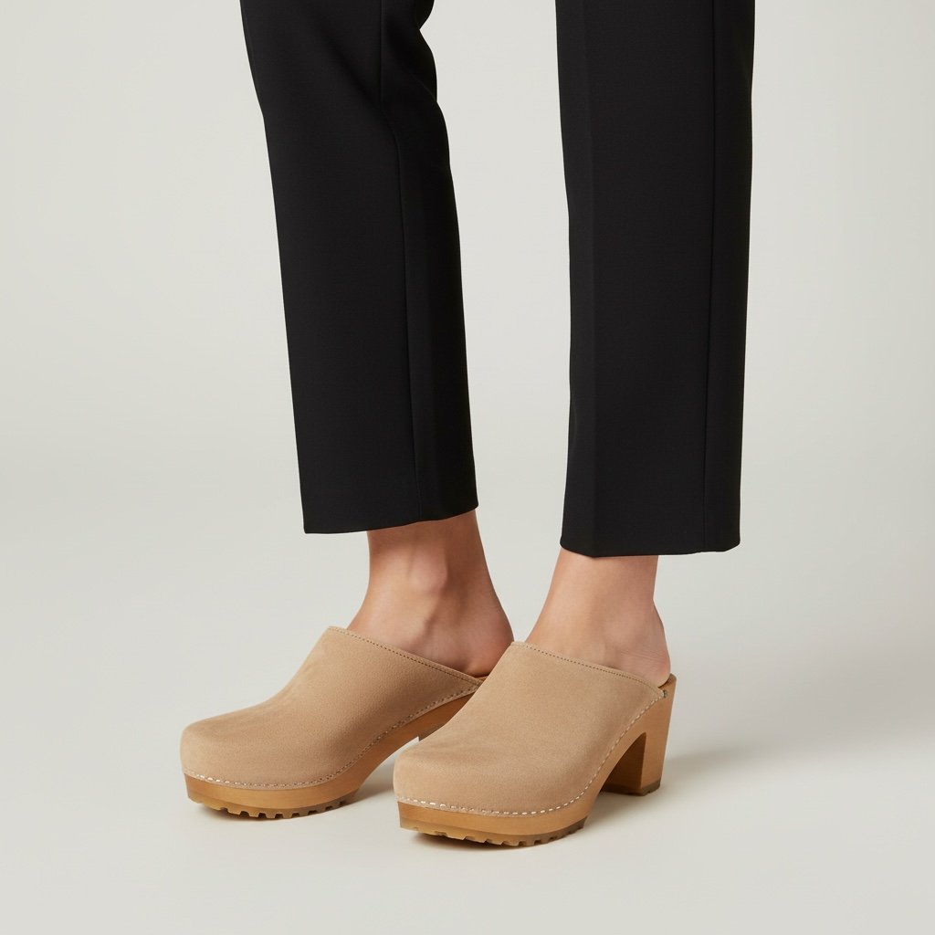 Damskie chodaki Naturfeet DH8NA z naturalnej skóry zamszowej - beżowe - zdjecie 2