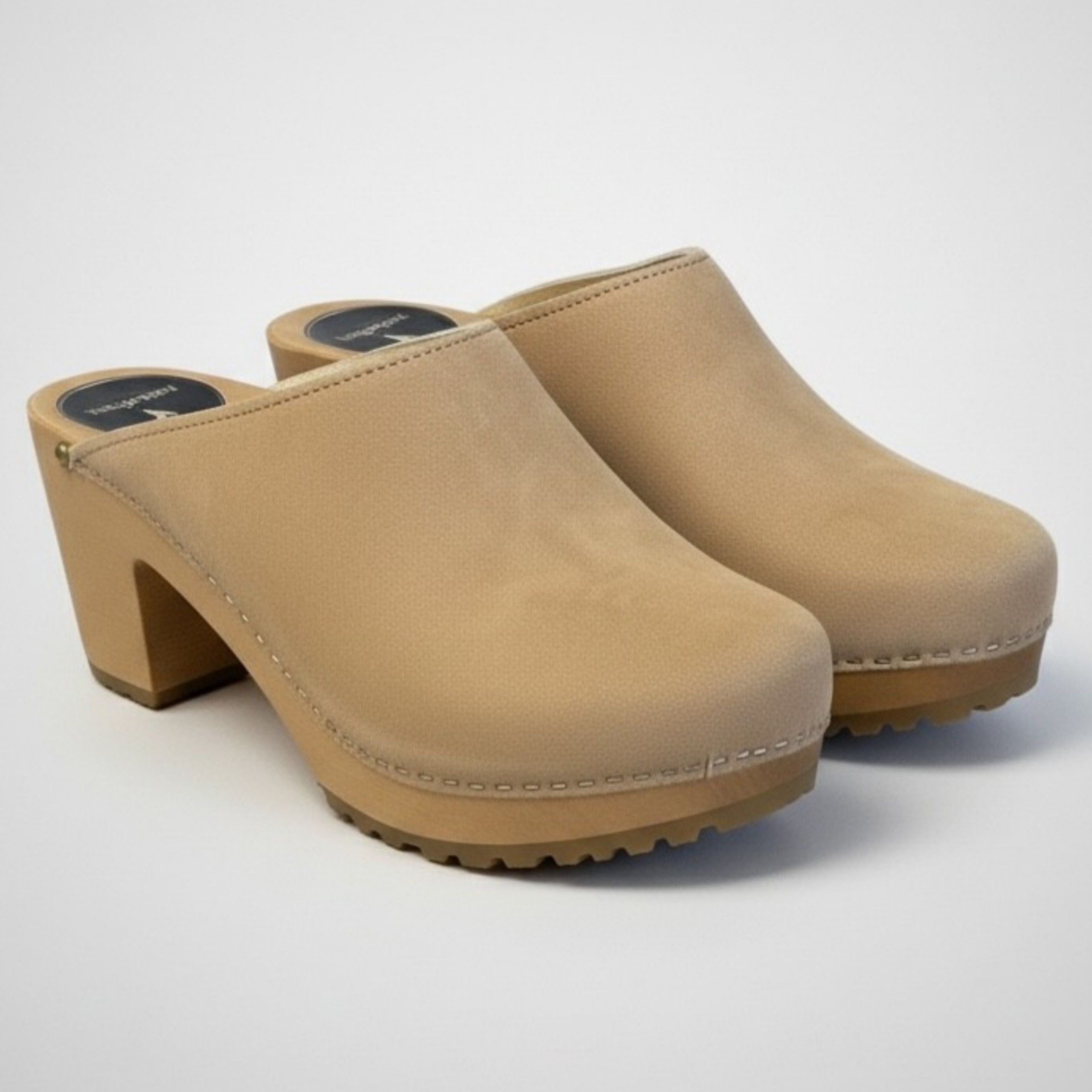 Damskie chodaki Naturfeet DH8NA z naturalnej skóry zamszowej - beżowe