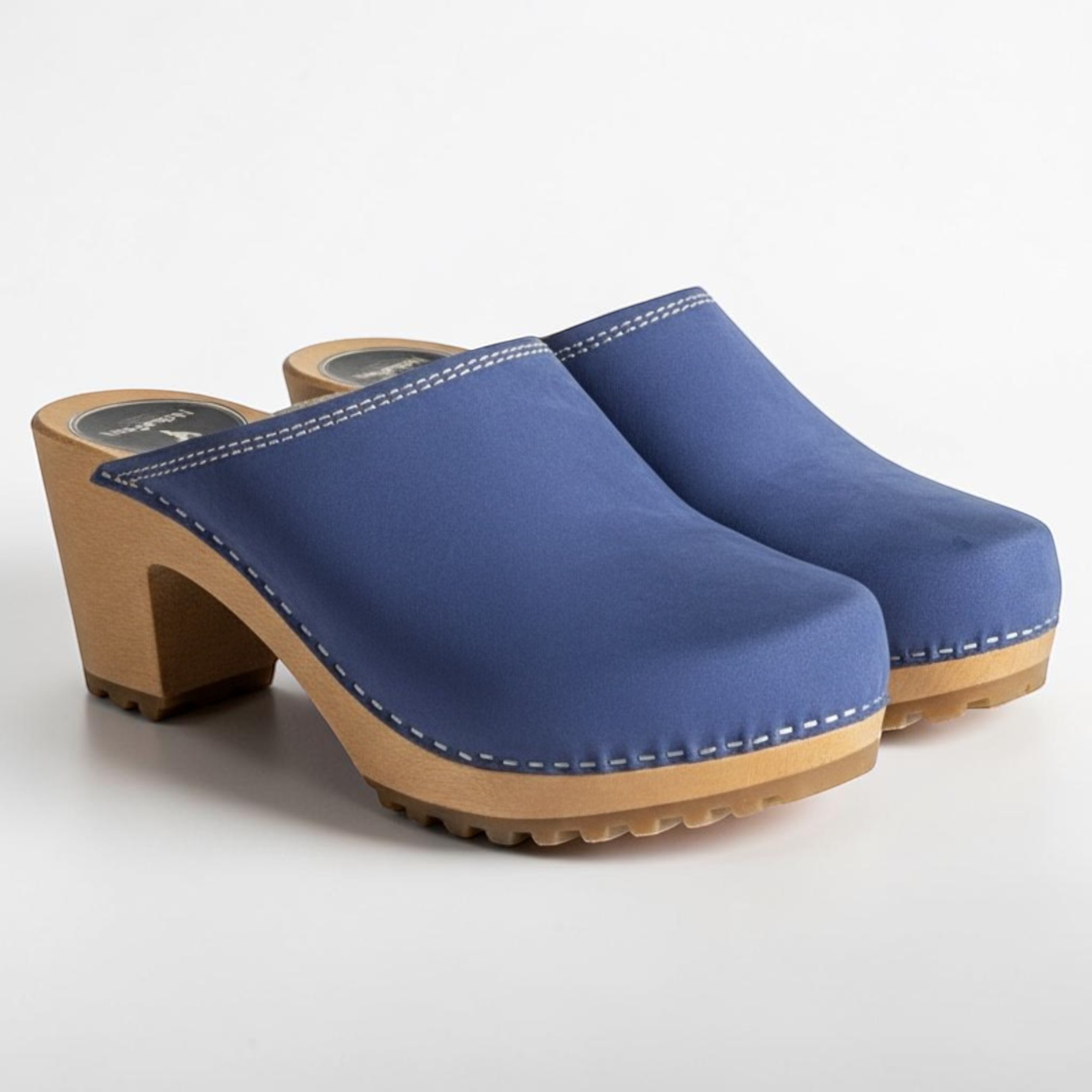 Damskie chodaki Naturfeet DH8NA z naturalnej skóry zamszowej - niebieskie