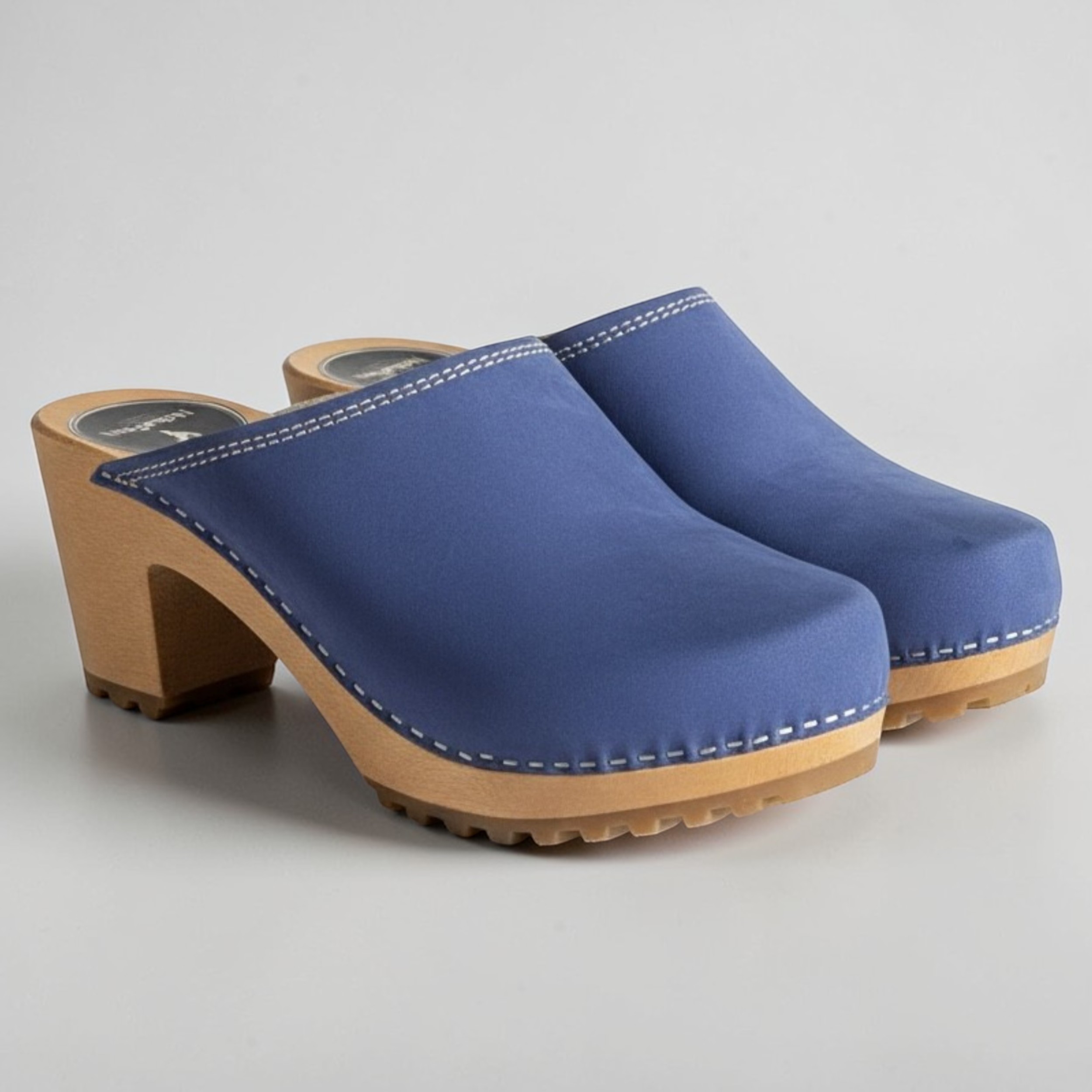 Damskie chodaki Naturfeet DH8NA z naturalnej skóry zamszowej - niebieskie