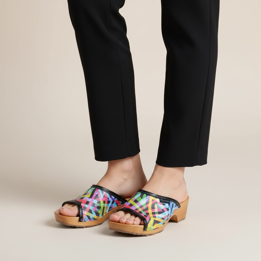 Drewniaki damskie Naturfeet DKO6PC wielokolorowe - zdjecie 2